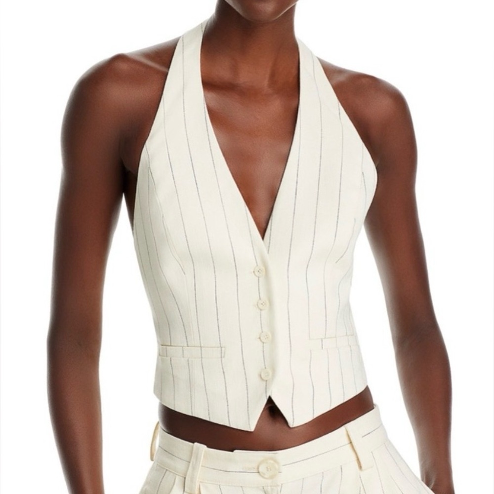 A.L.C. Woodson Pinstriped Halter Vest like new size 2